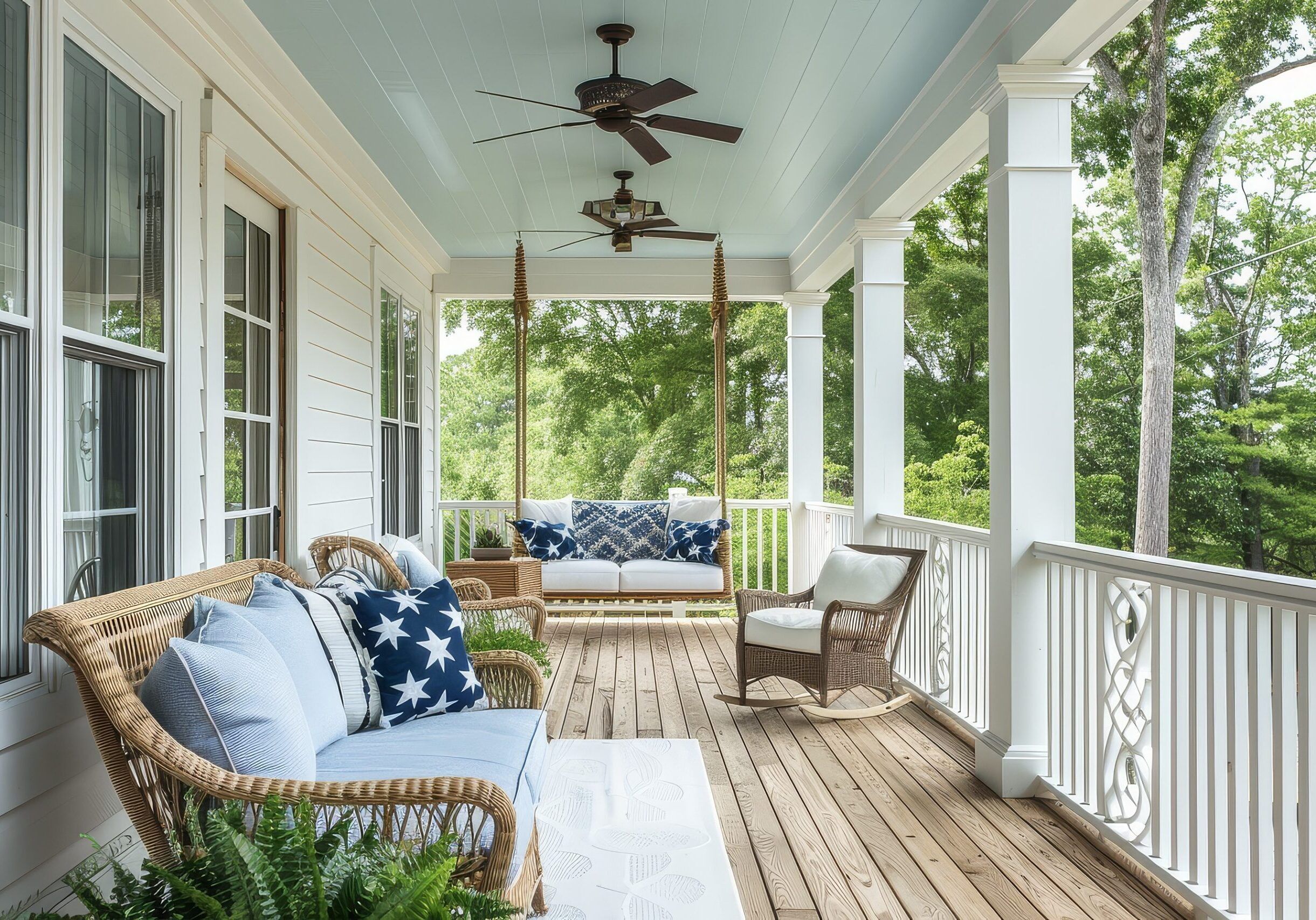 blue ceiling on porch